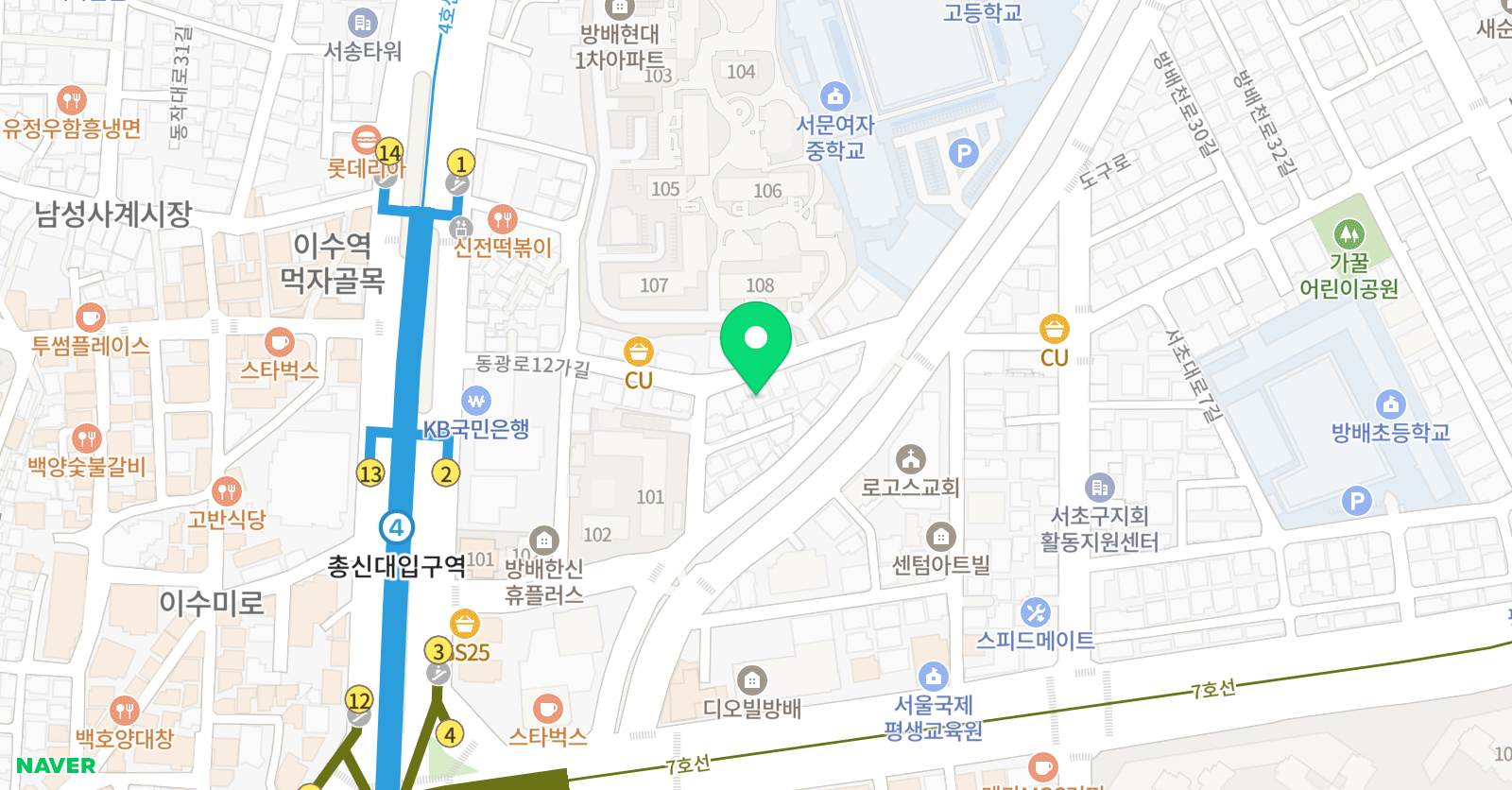 올리브 수학교습소 위치