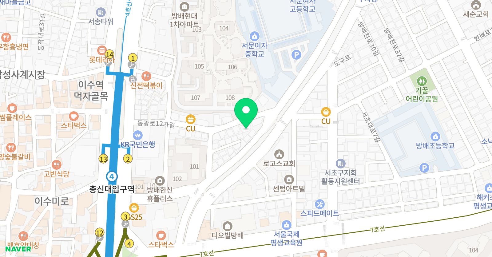 라엘뮤직앤아트 전문학원 위치