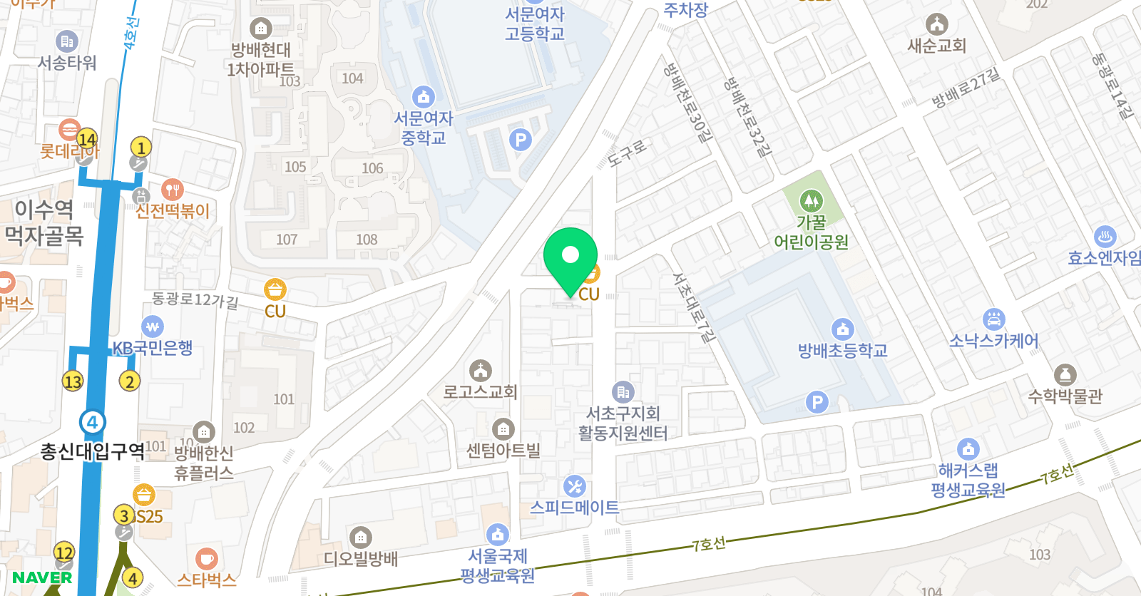 현대용 태권도 위치