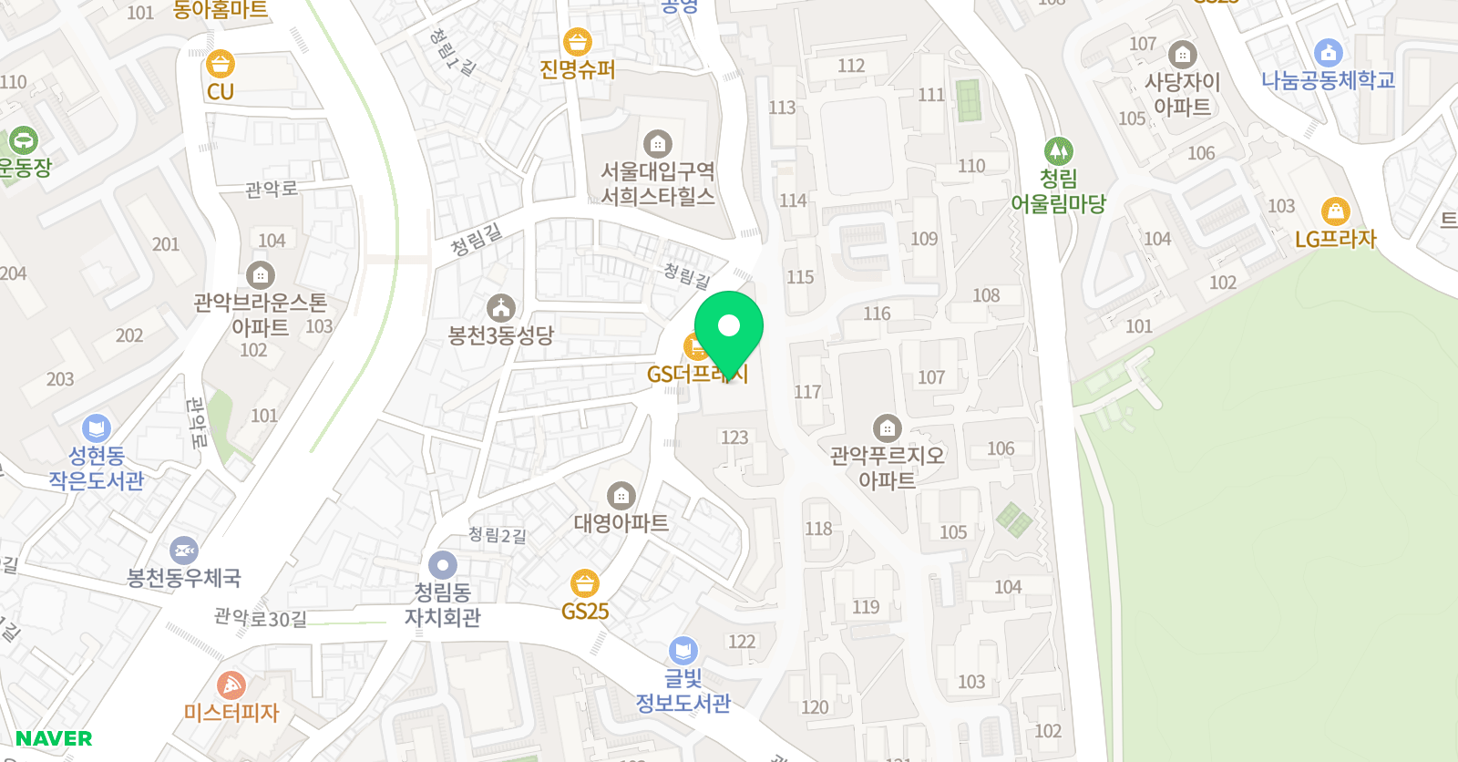 아트앤하트 서울 관악푸르지오 미술교습소 위치