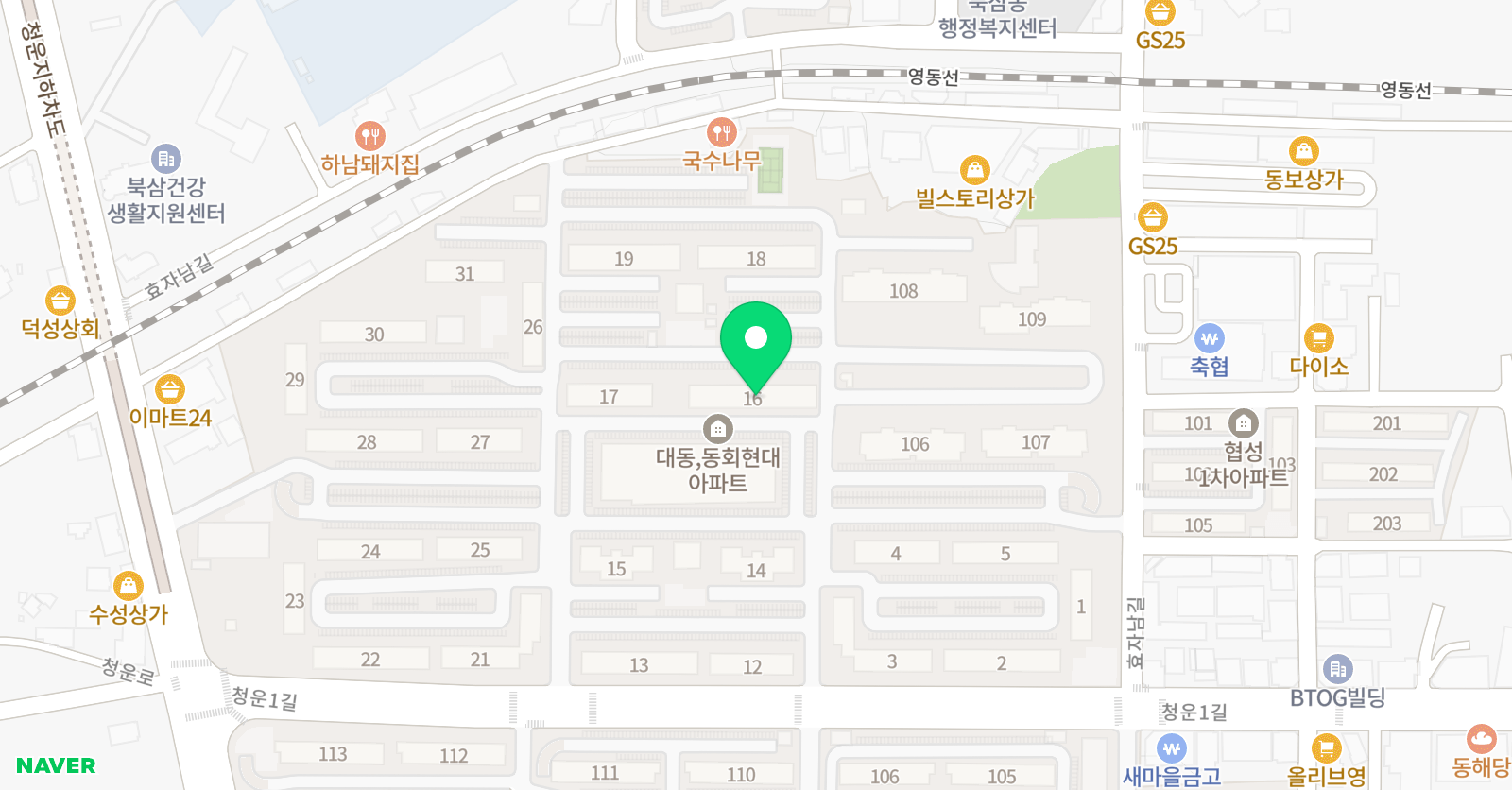 3030 영어학원 동회러닝센터 위치