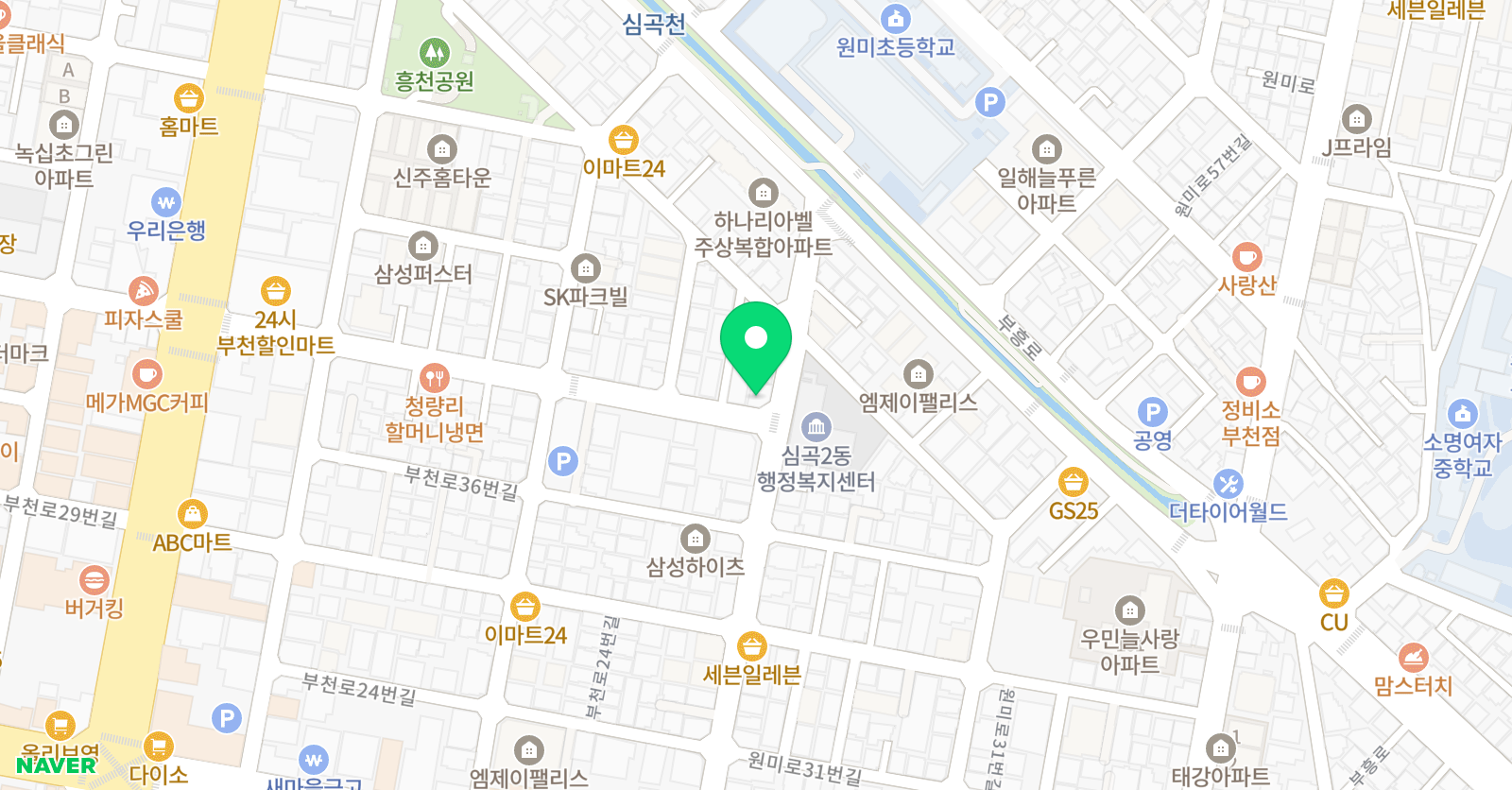 심곡소리샘 음악학원 위치