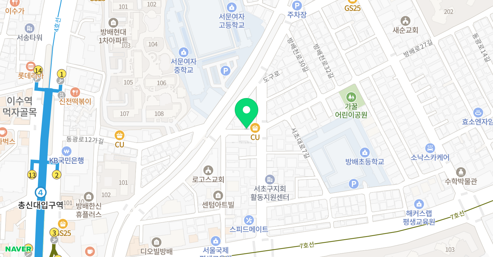 리드인 방배으뜸 방배초센터 위치