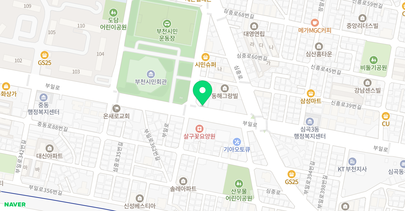 미우벨리 댄스학원 부천본점 위치