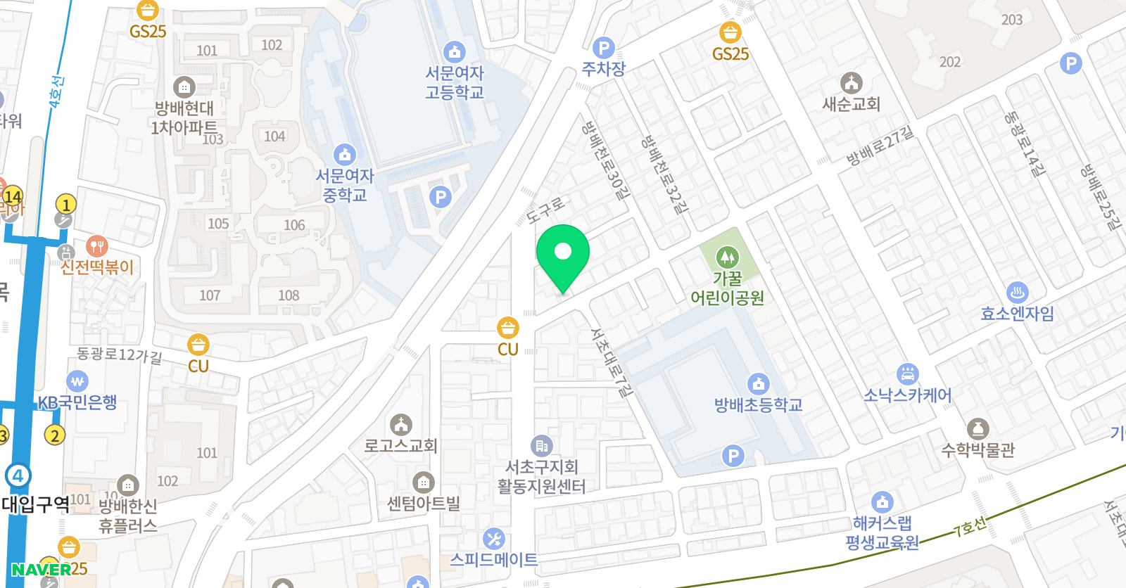 수학의탑 학원 위치