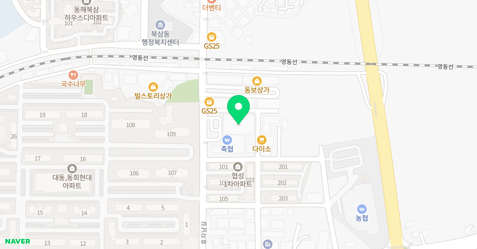 유투엠 수학학원 동해북삼캠퍼스 위치