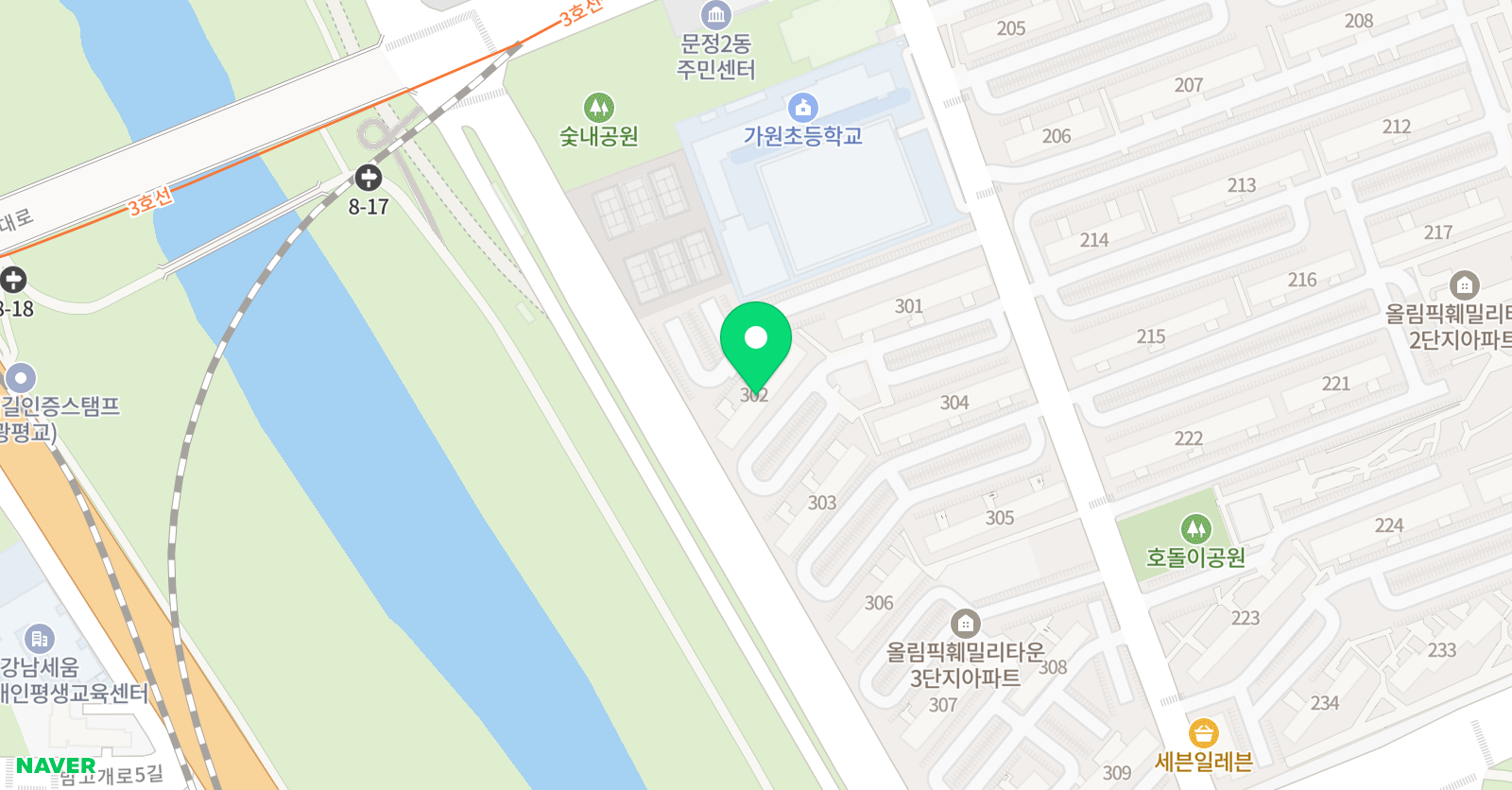 뮤엠 영어학원 올림픽훼미리교습소 위치