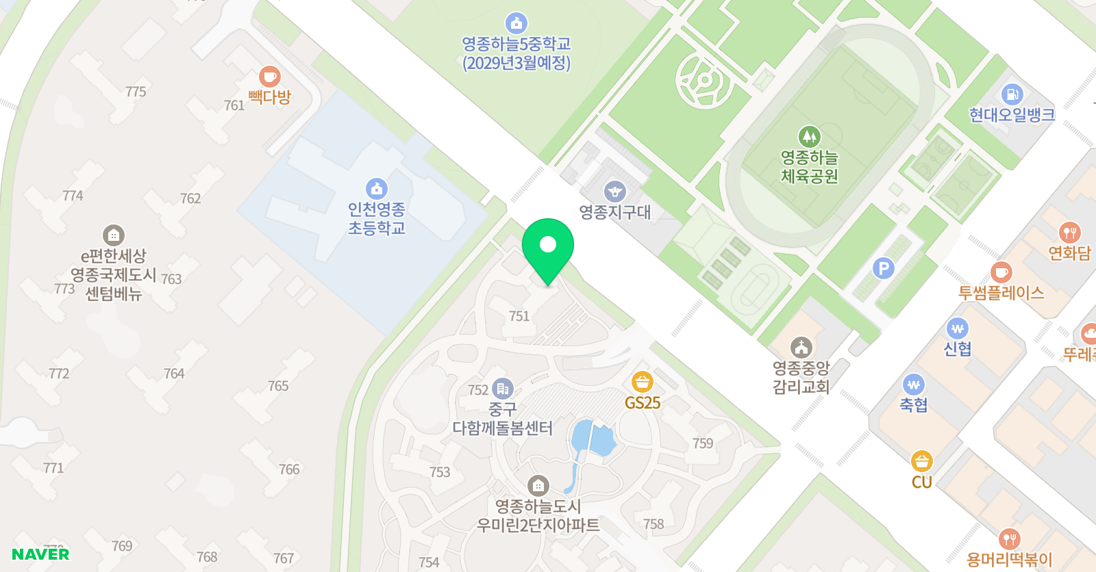 딱풀리는 수학 영종우미린2차점 위치