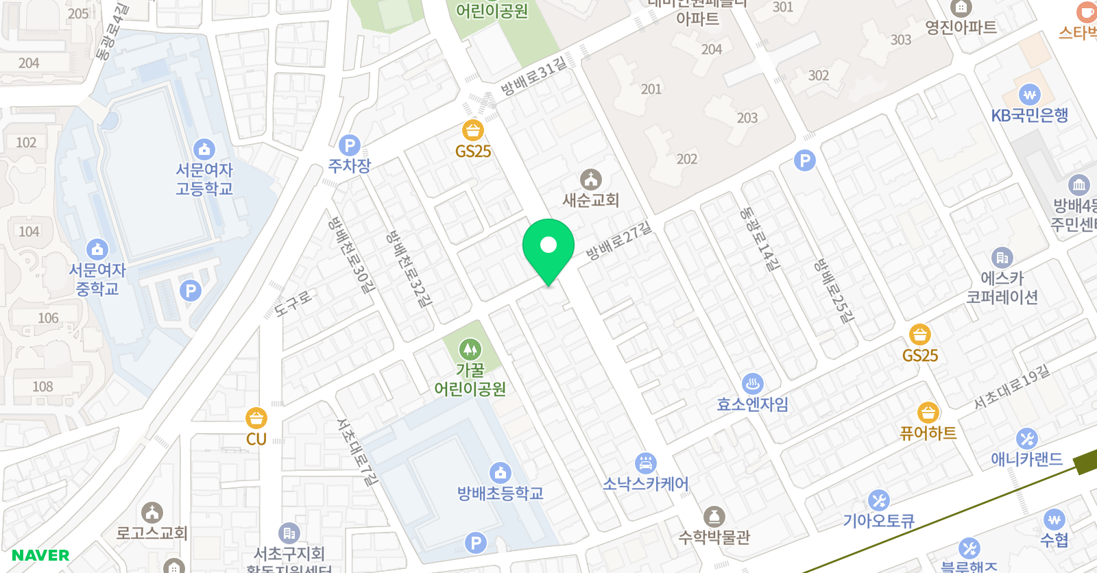 한국체대 INFINITI 태권도 위치