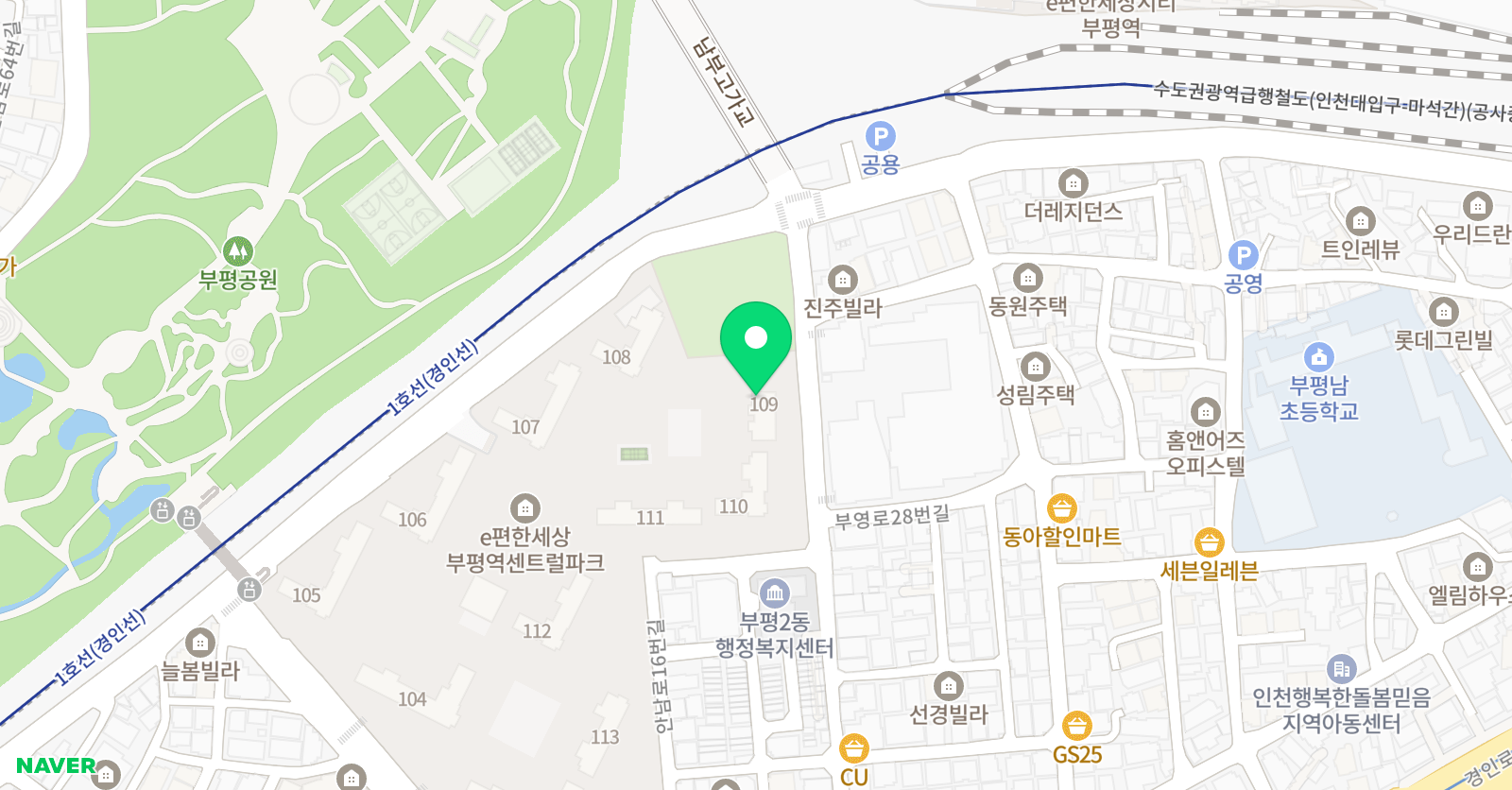 뮤엠영어 부평이편한센트럴NEST 위치