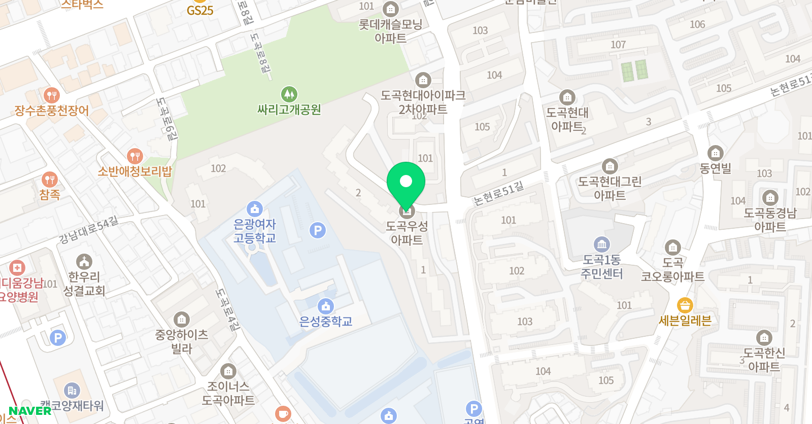 비끄아트 강남도곡점 위치
