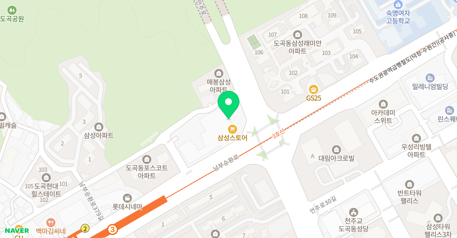 삼성리틀썬더스 도곡점 위치