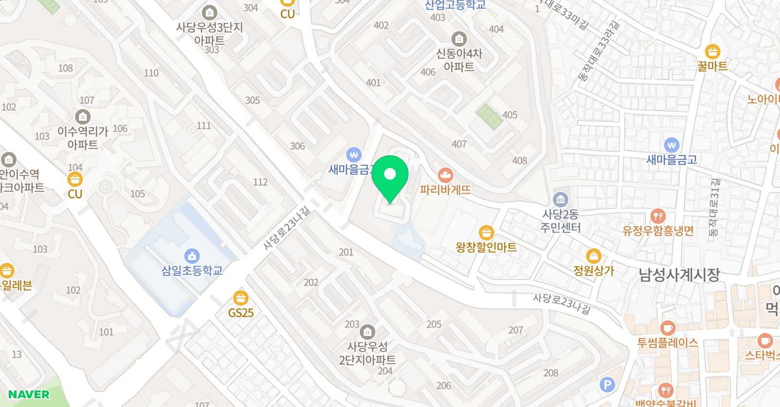 ERC 영어독서클럽 사당삼일초점 위치