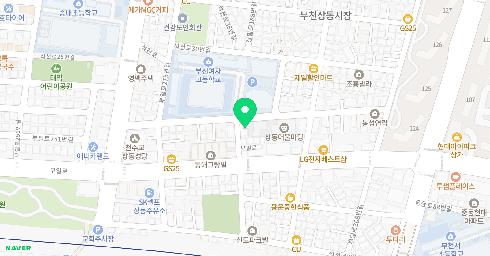 KBA 1등 보습학원 위치