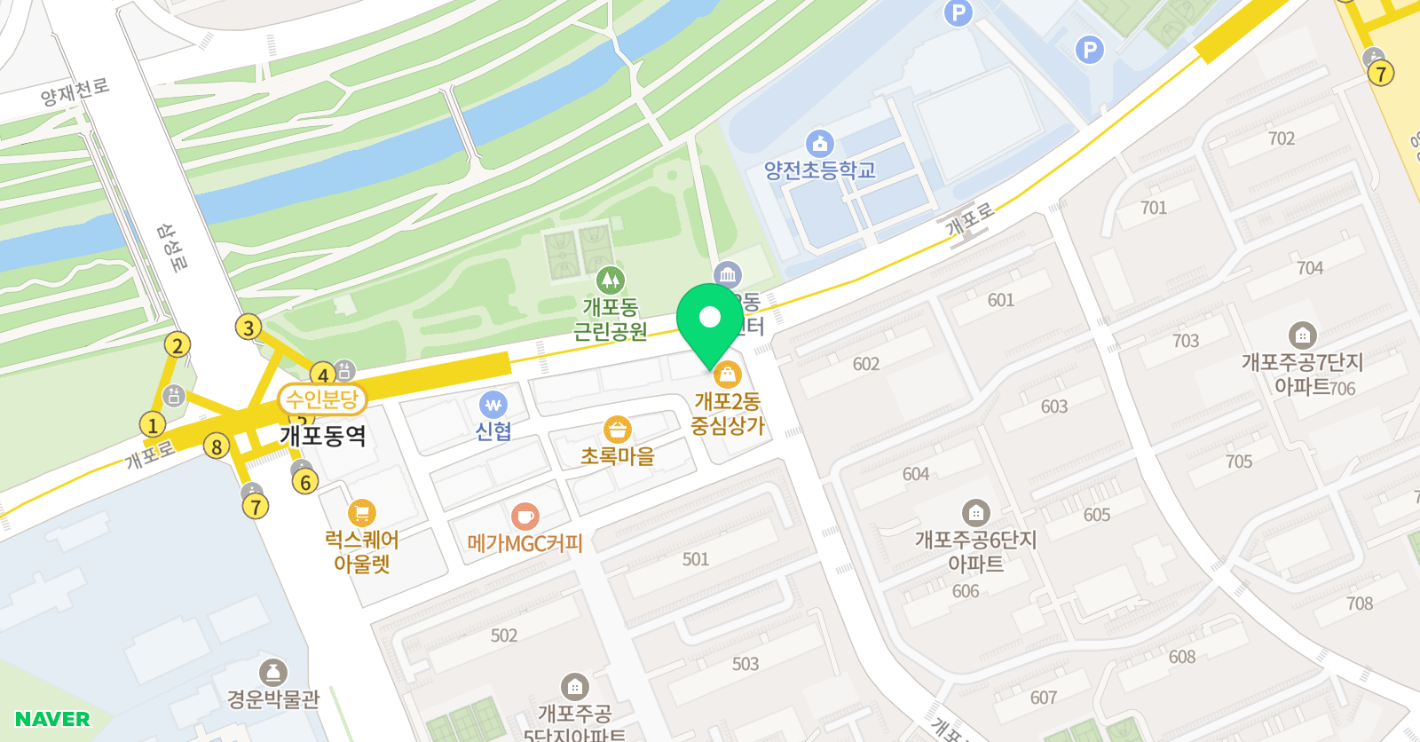 개포 두뇌로영재 수학 위치