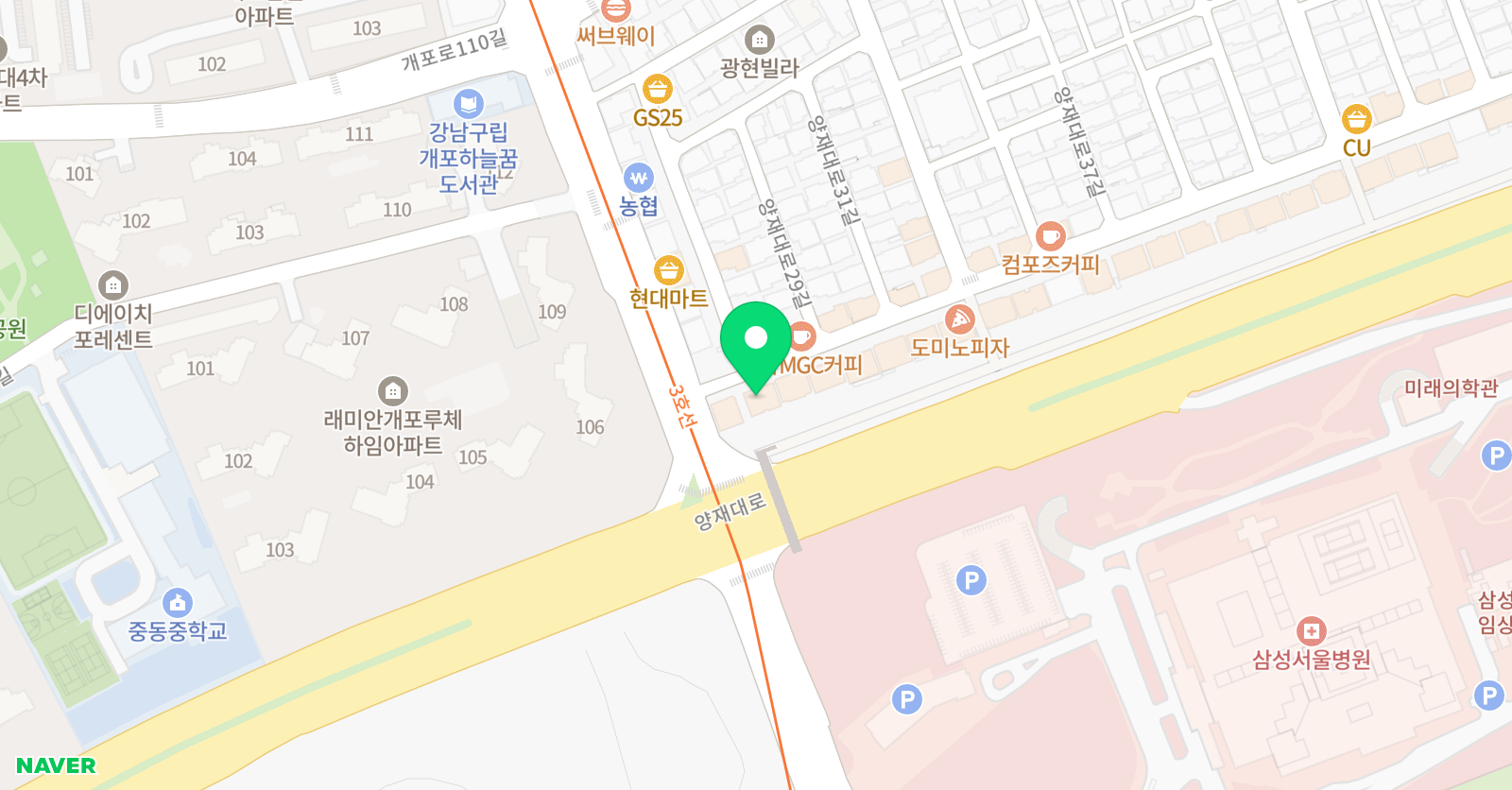 요가헤이븐 일원점 위치