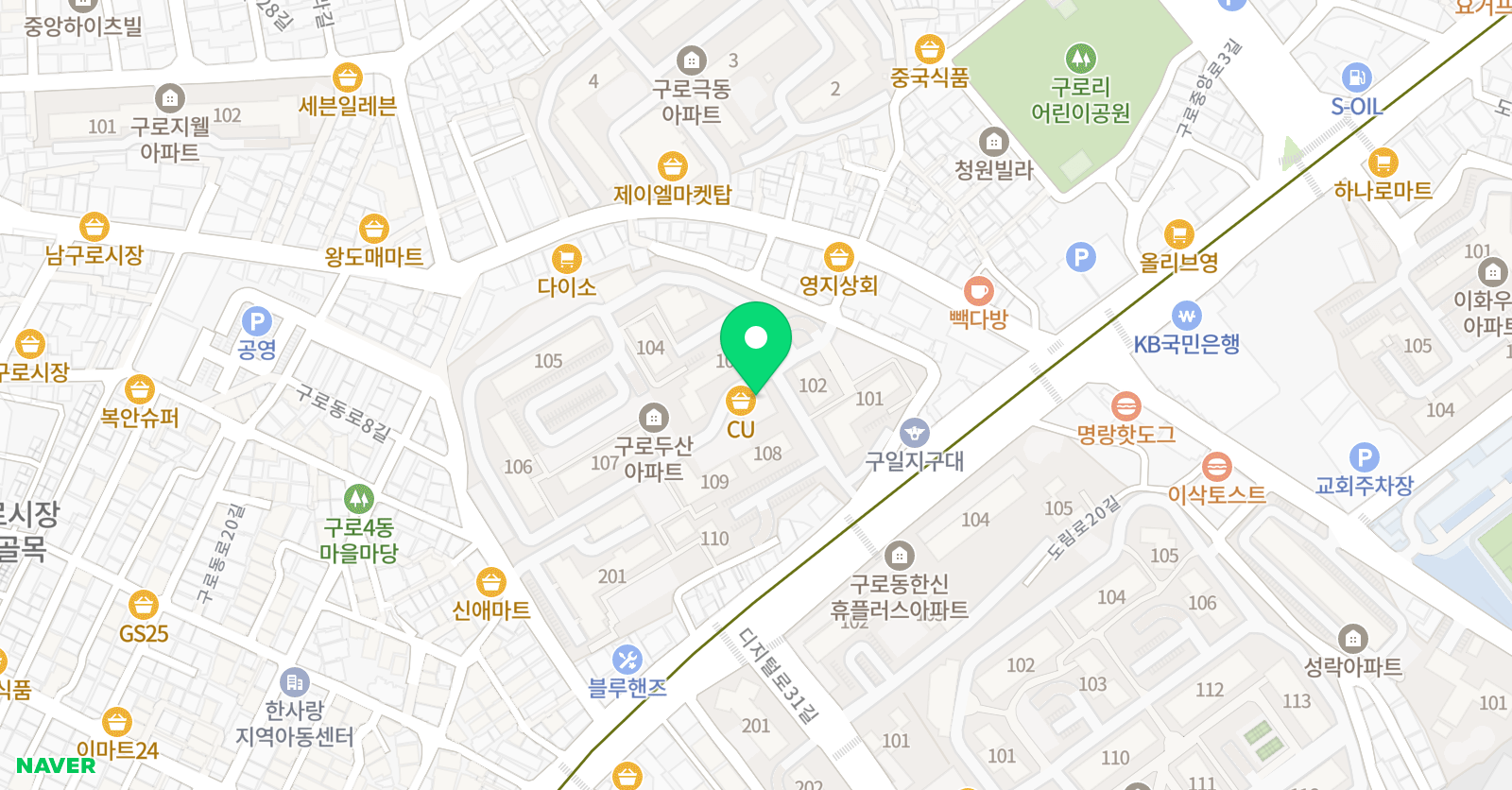 뮤엠 영어 구로두산점 위치