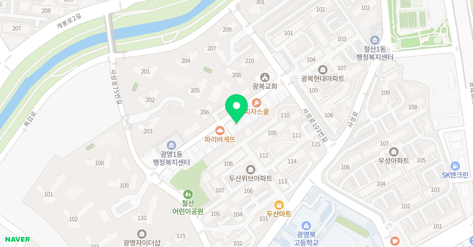 예지뮤직플로우더함미술학원 위치