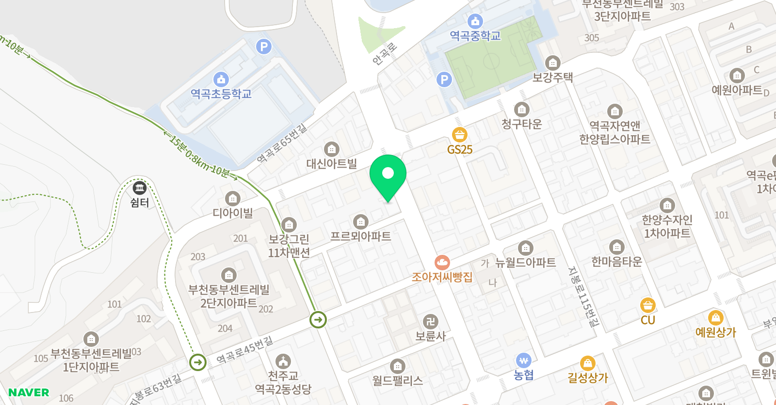 헬로아카데미 영어수학 학원 위치