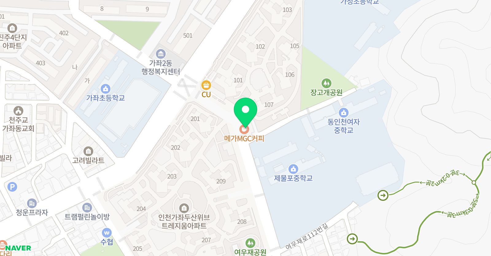 두산위브 학원 위치