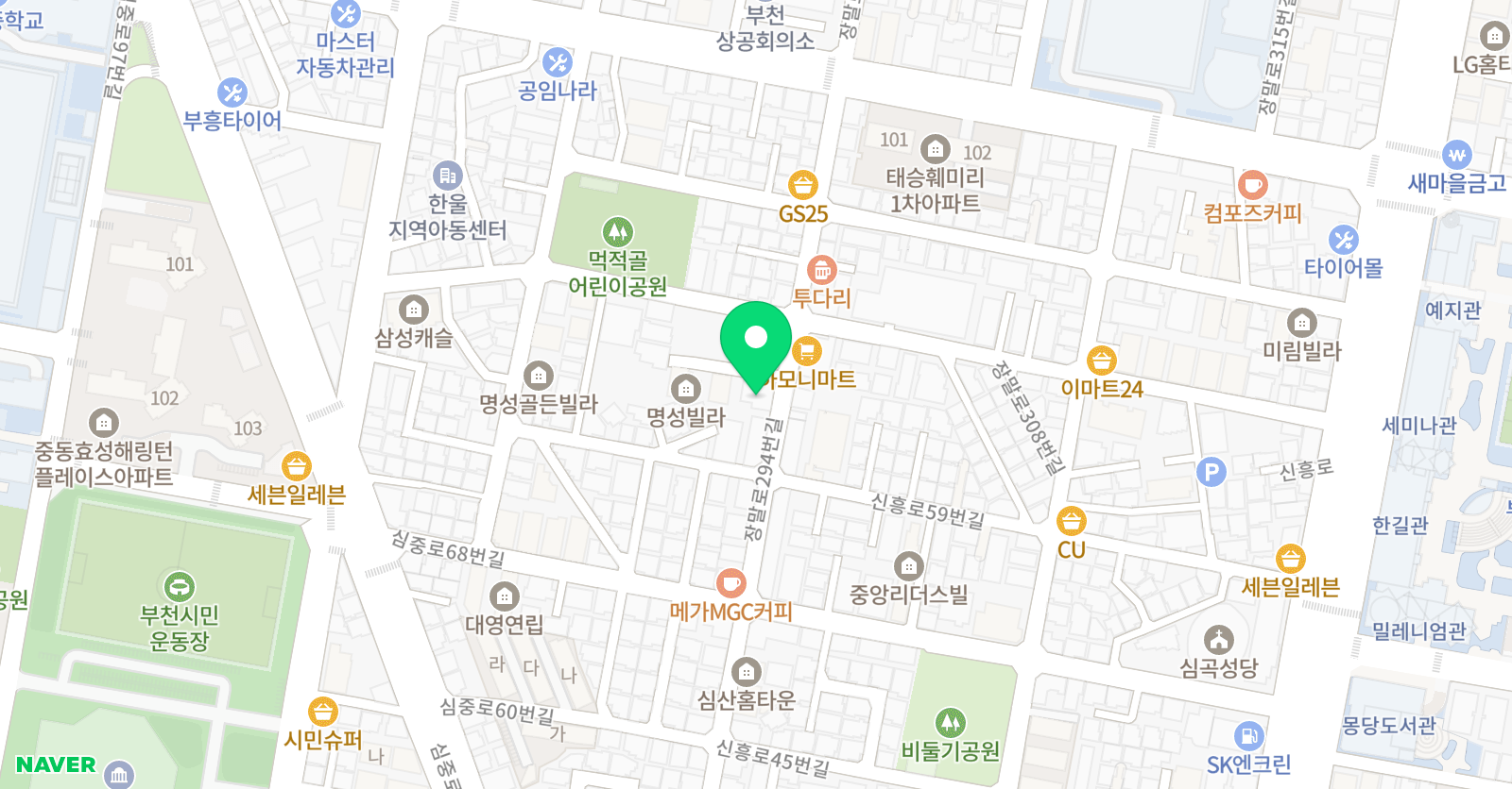 하나 보습미술학원 위치