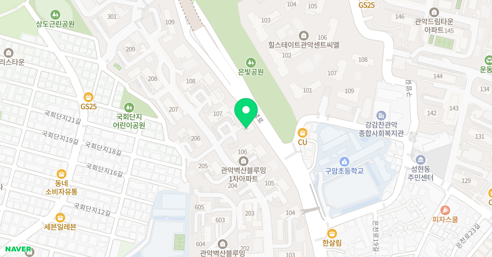 청담 어학원 관악브랜치 위치