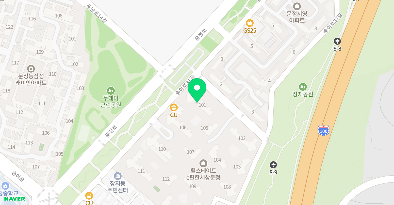 스마트해법 수학학원 송파힐스테이트e편한세상문정 위치