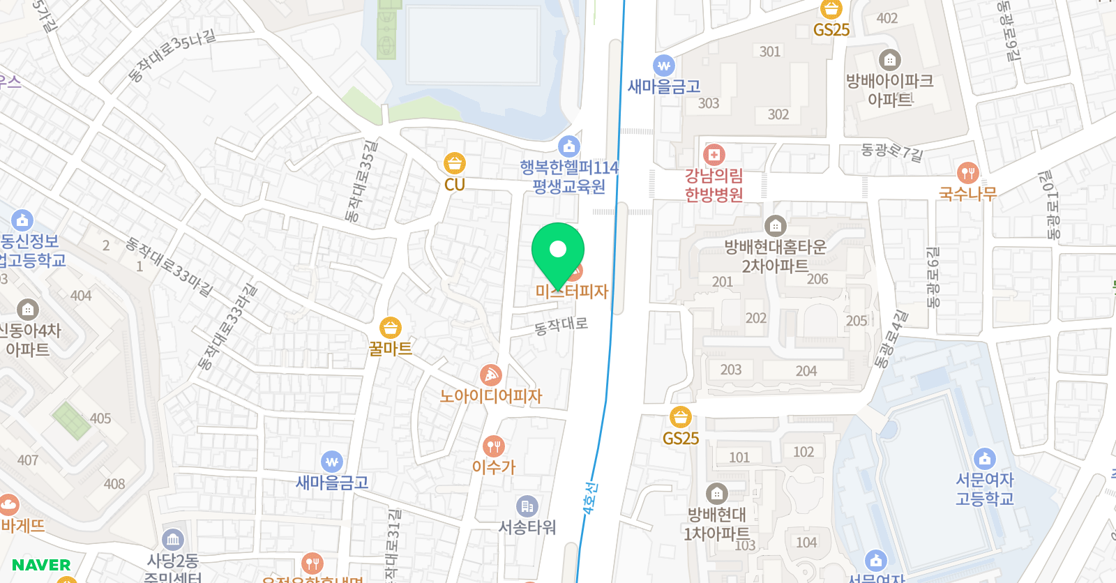 생각하는황소 동작 위치