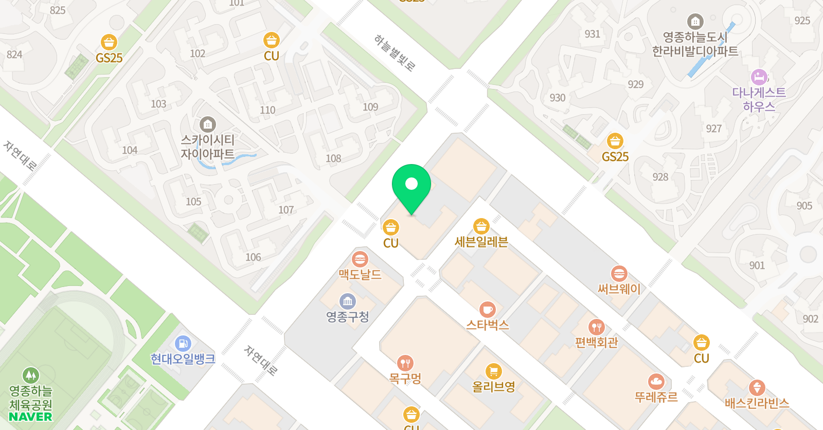 청담 어학원 영종국제브랜치 위치