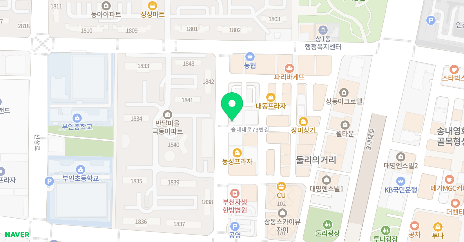 송내자이언츠 영어학원 위치