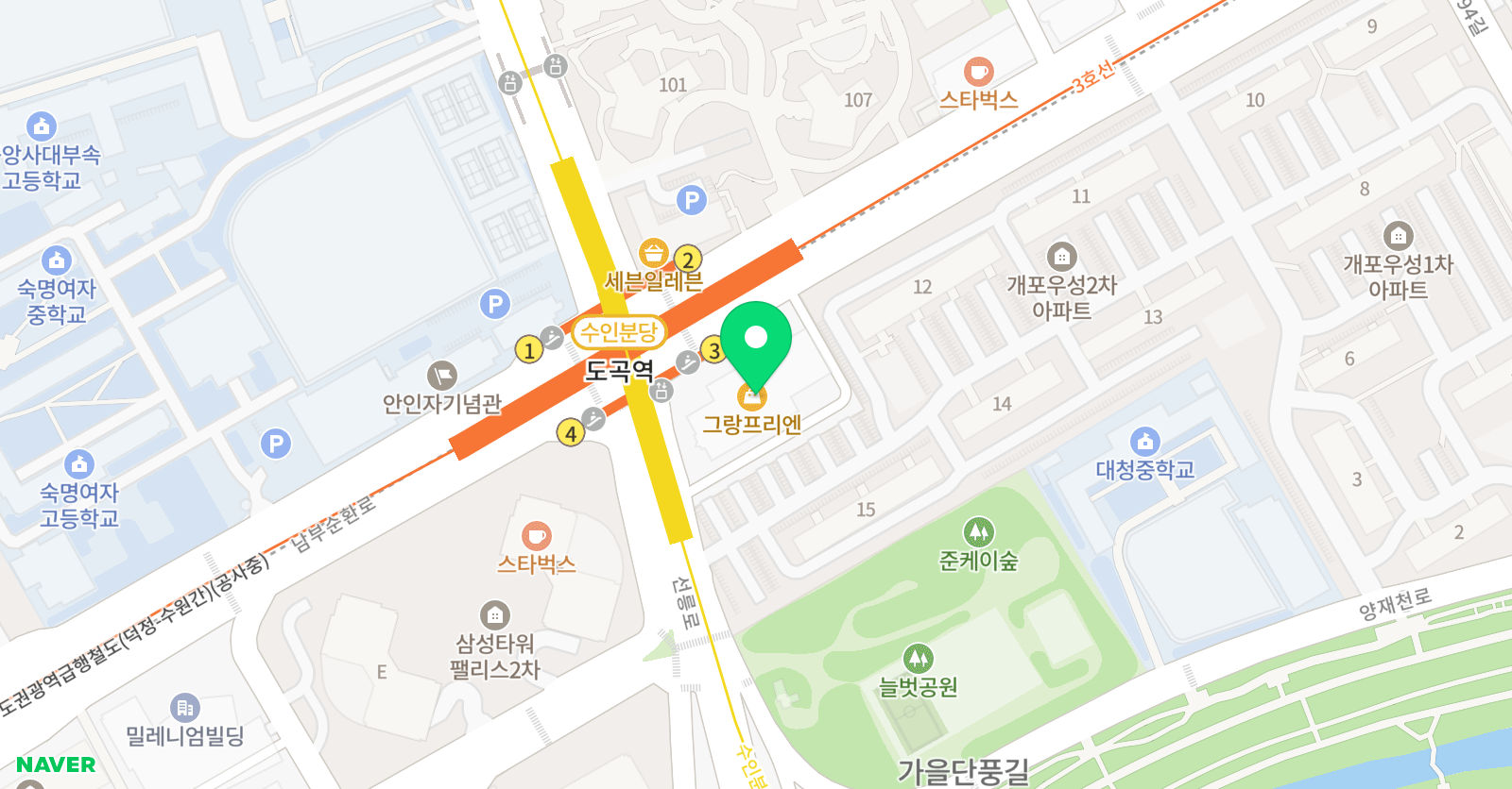 VTA도곡수련관 위치