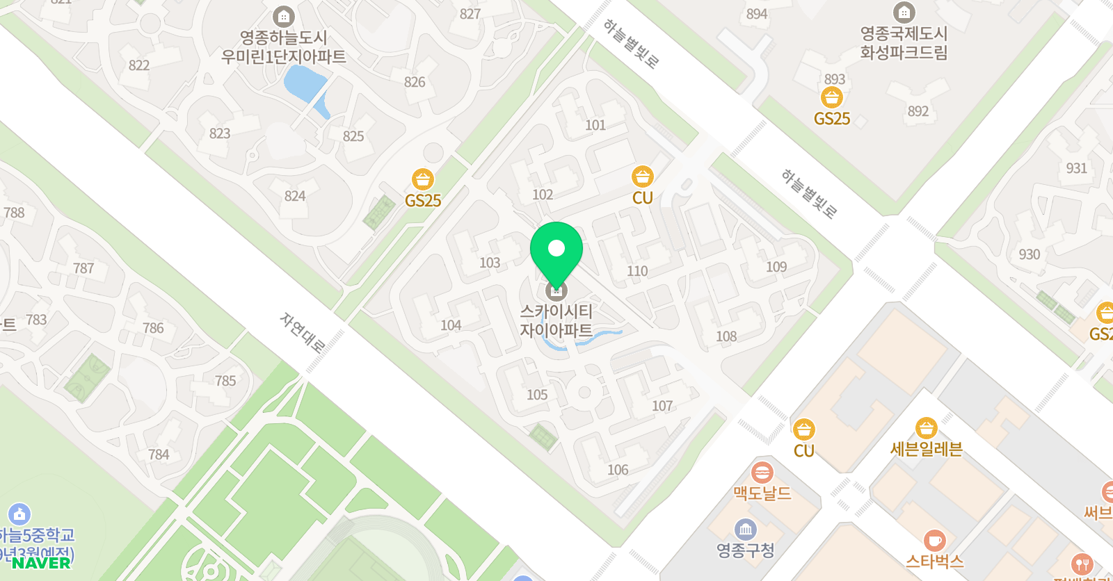 와이비엠홈스쿨 스카이시티자이 위치
