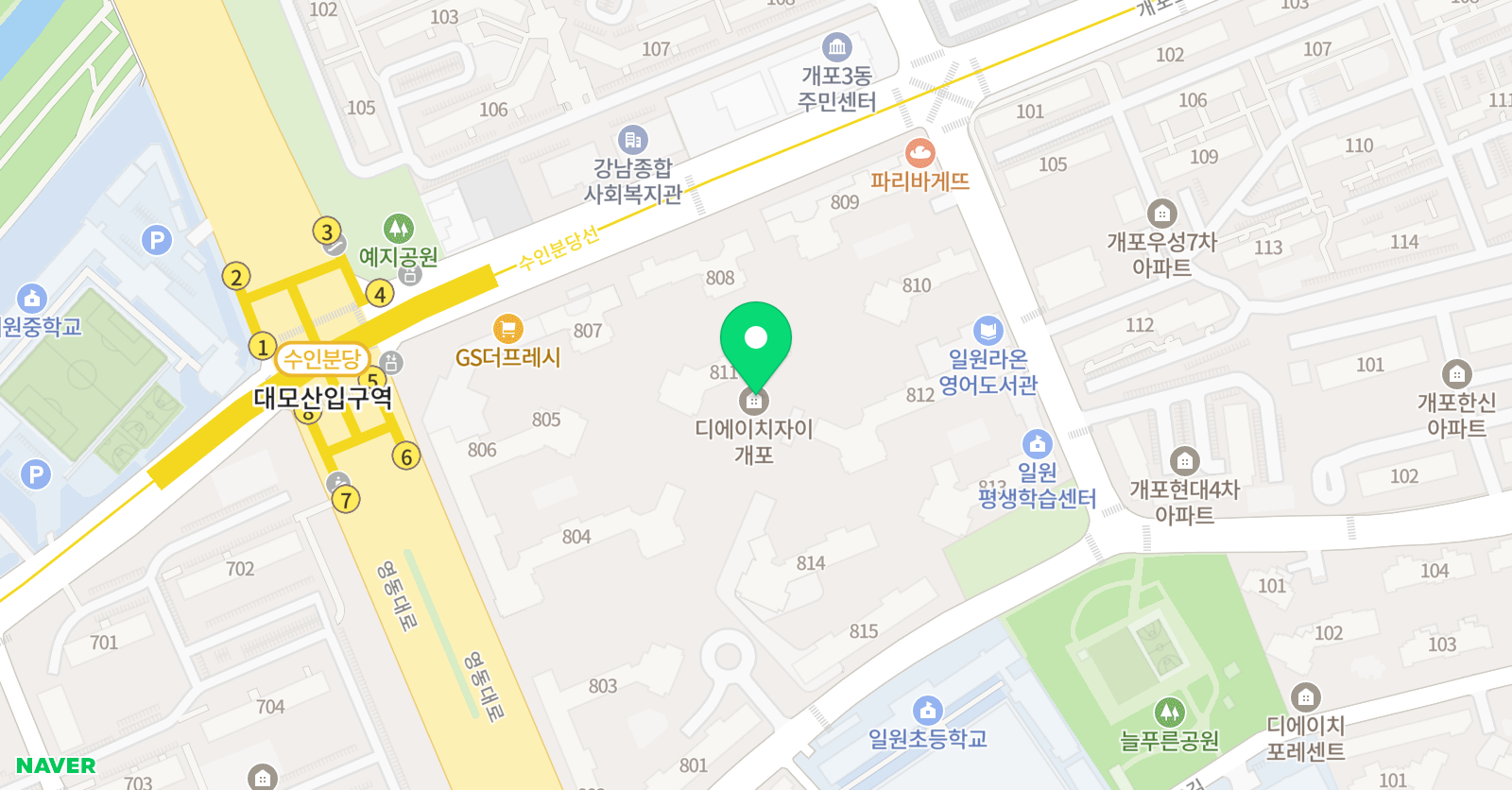홍익아트앤가든 교습소 위치