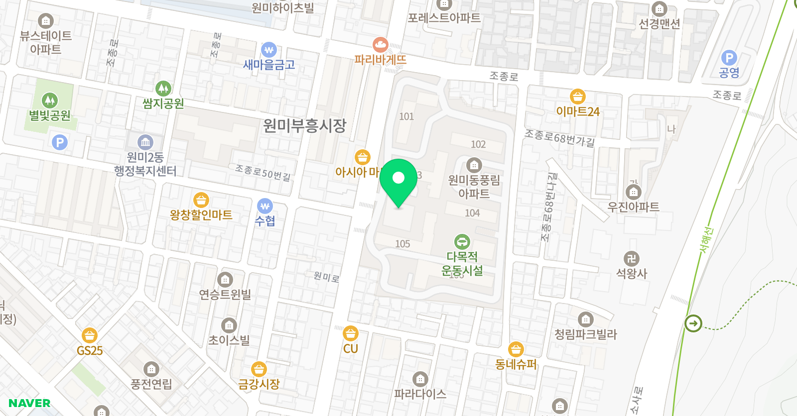 한우리 독서토론논술 부천원미풍림독서교실 위치