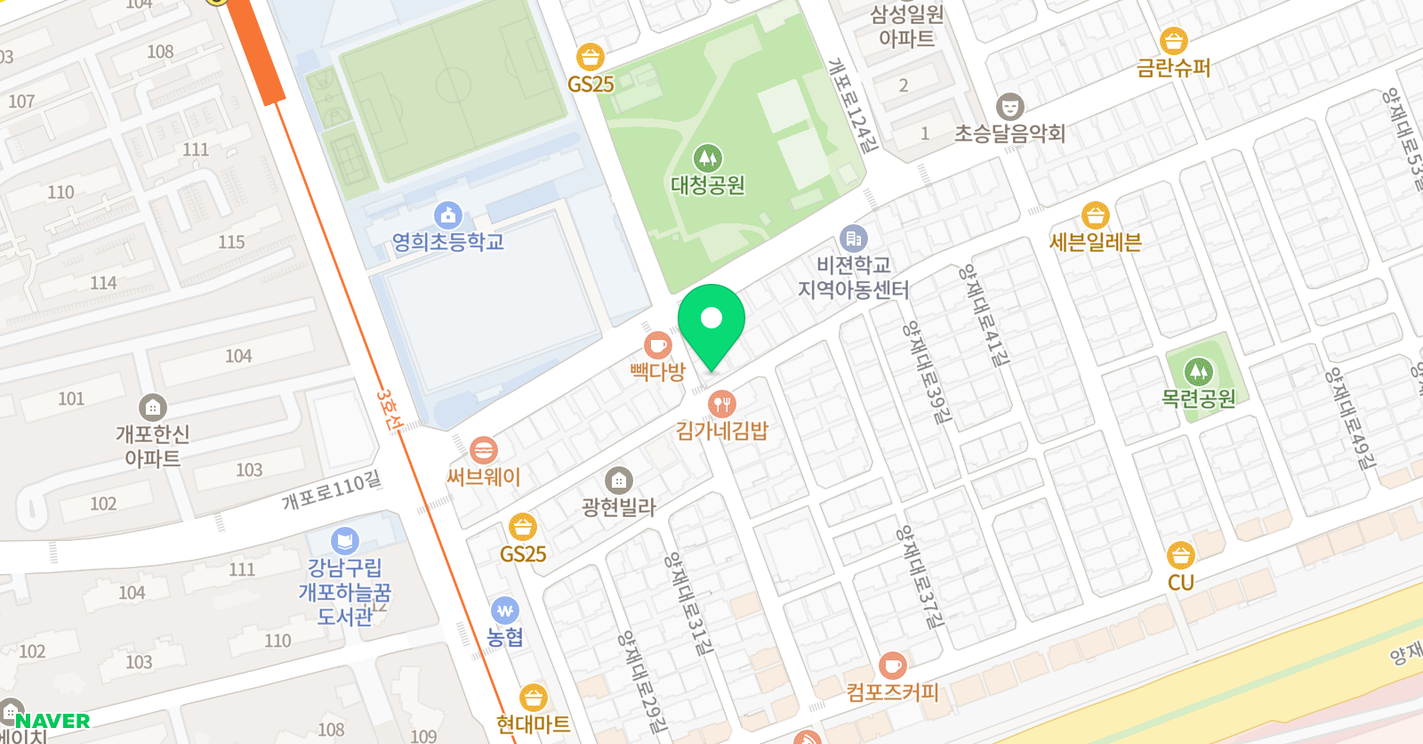 JY 리듬체조스쿨 위치