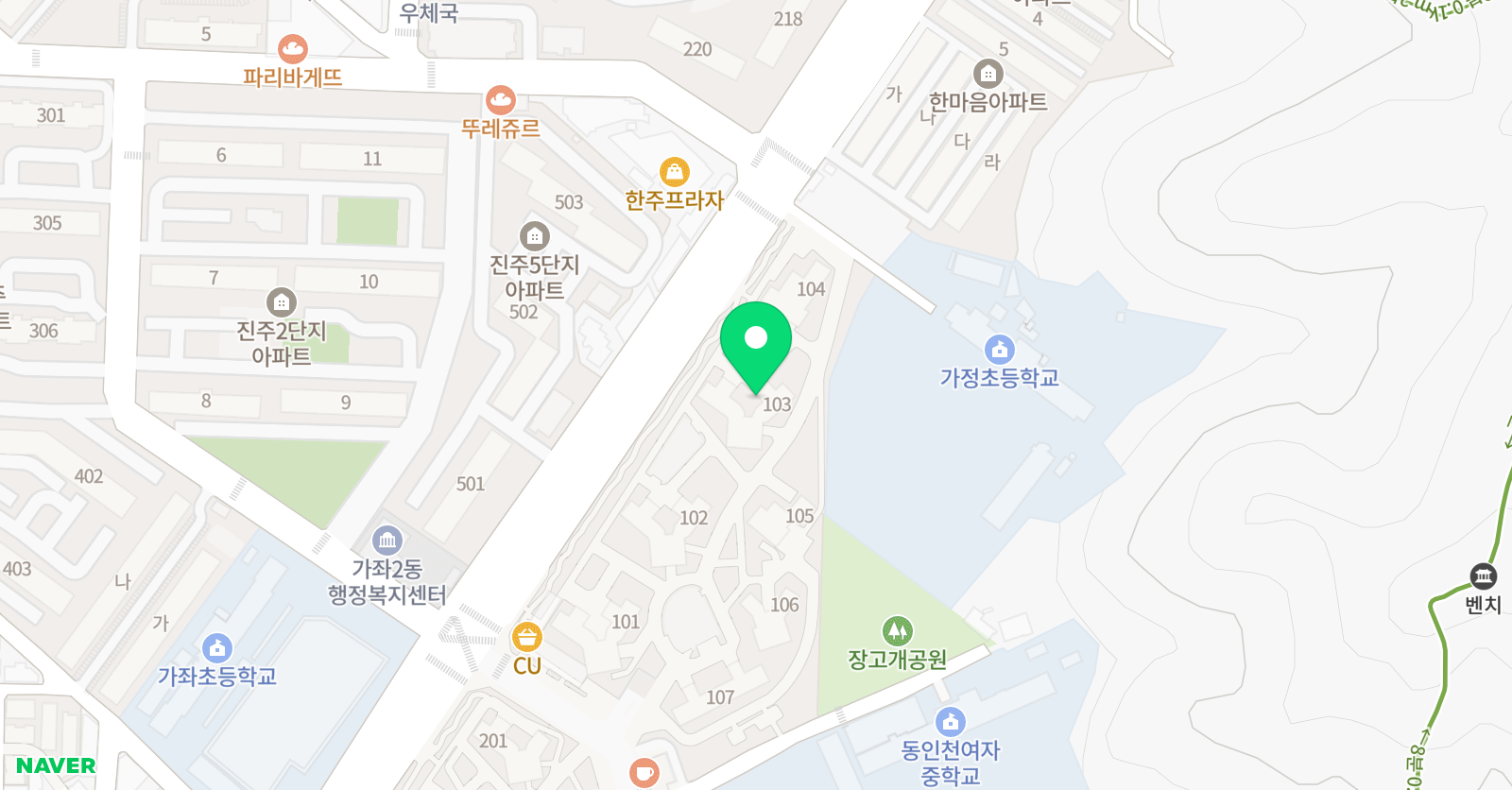 아소비 학원 인천가좌두산103점 위치