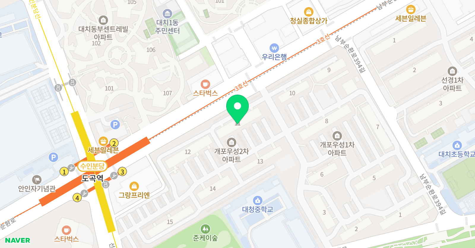 매쓰몽 대치본원 위치