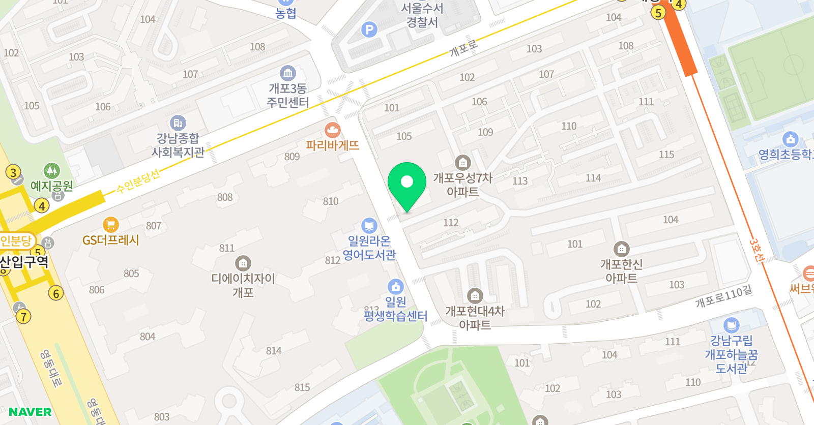 메종드아트스튜디오 개포원 위치