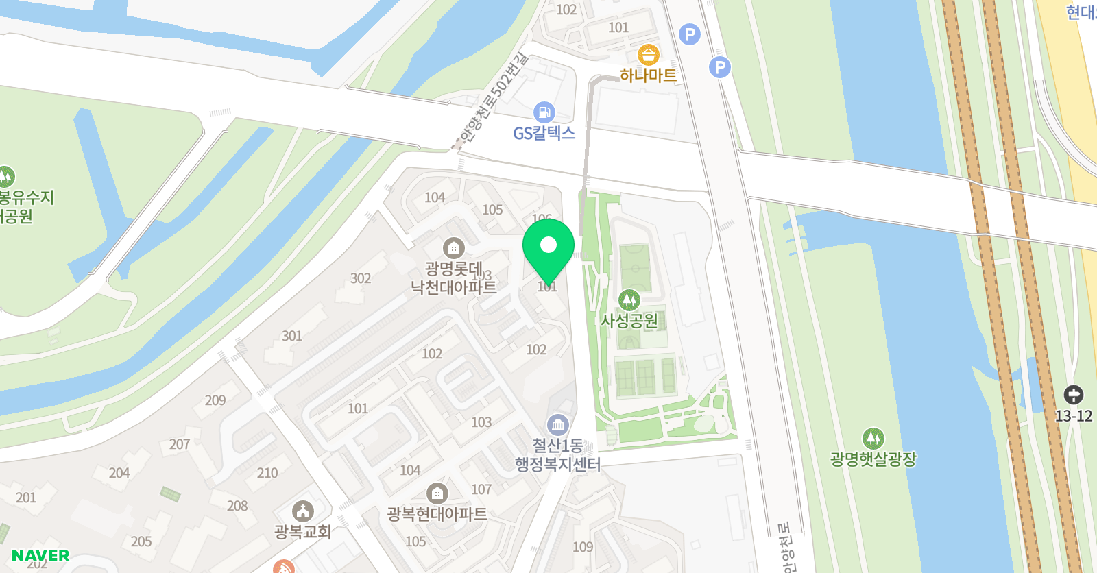 빨간펜 수학의달인 철산롯데낙천대점 위치