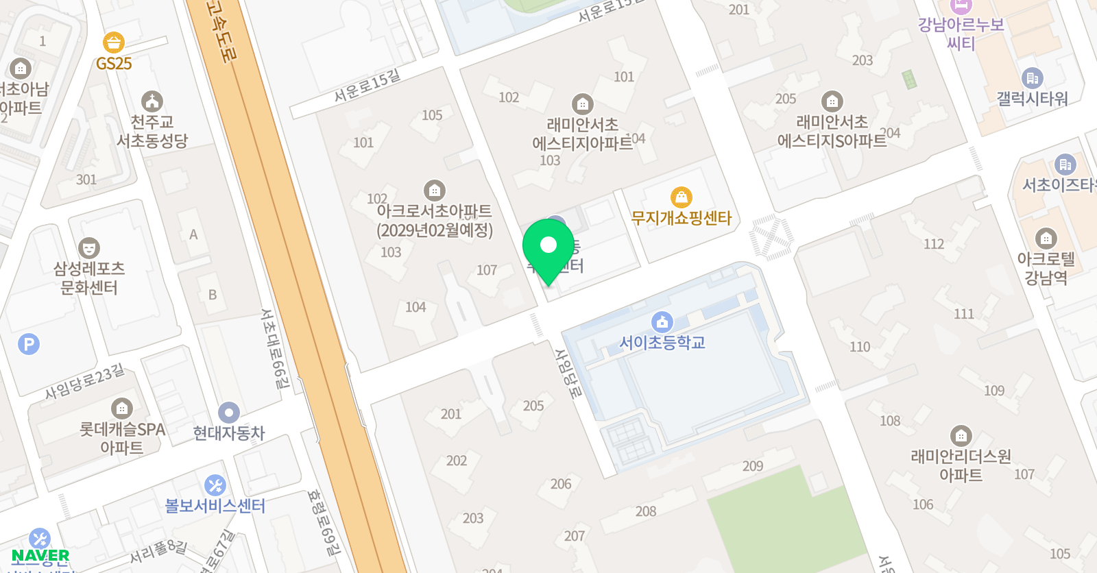 서초 용인대 태권도 위치