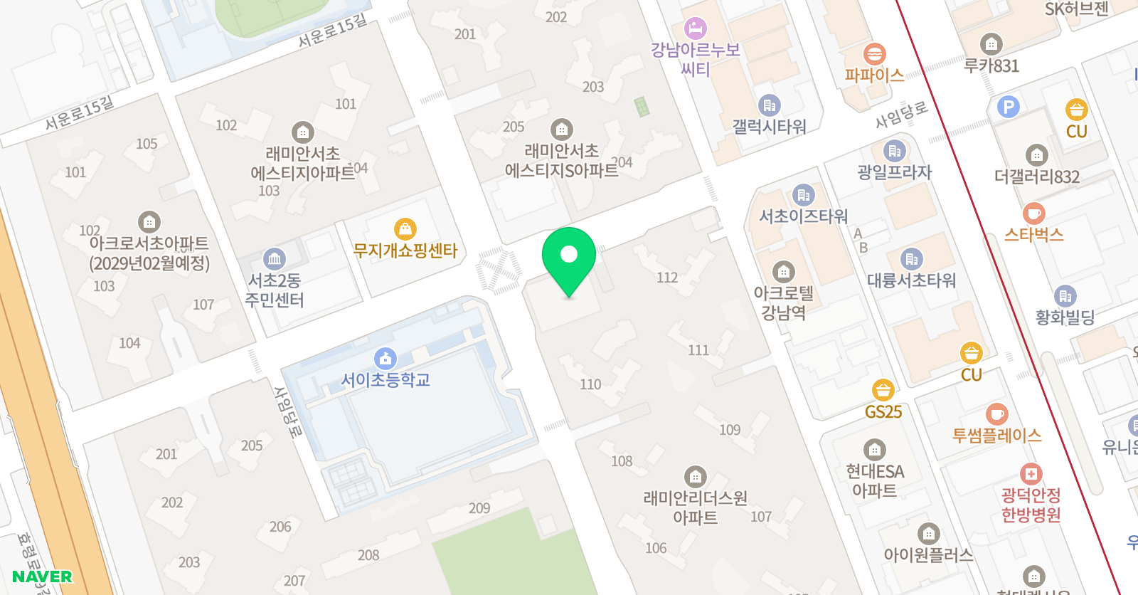뉴파인 강남 초등관 위치