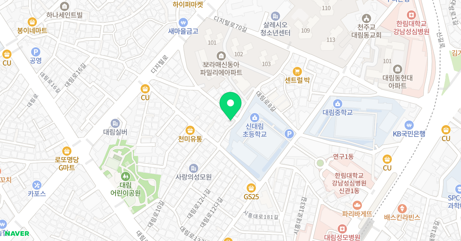 천마 태권도 위치