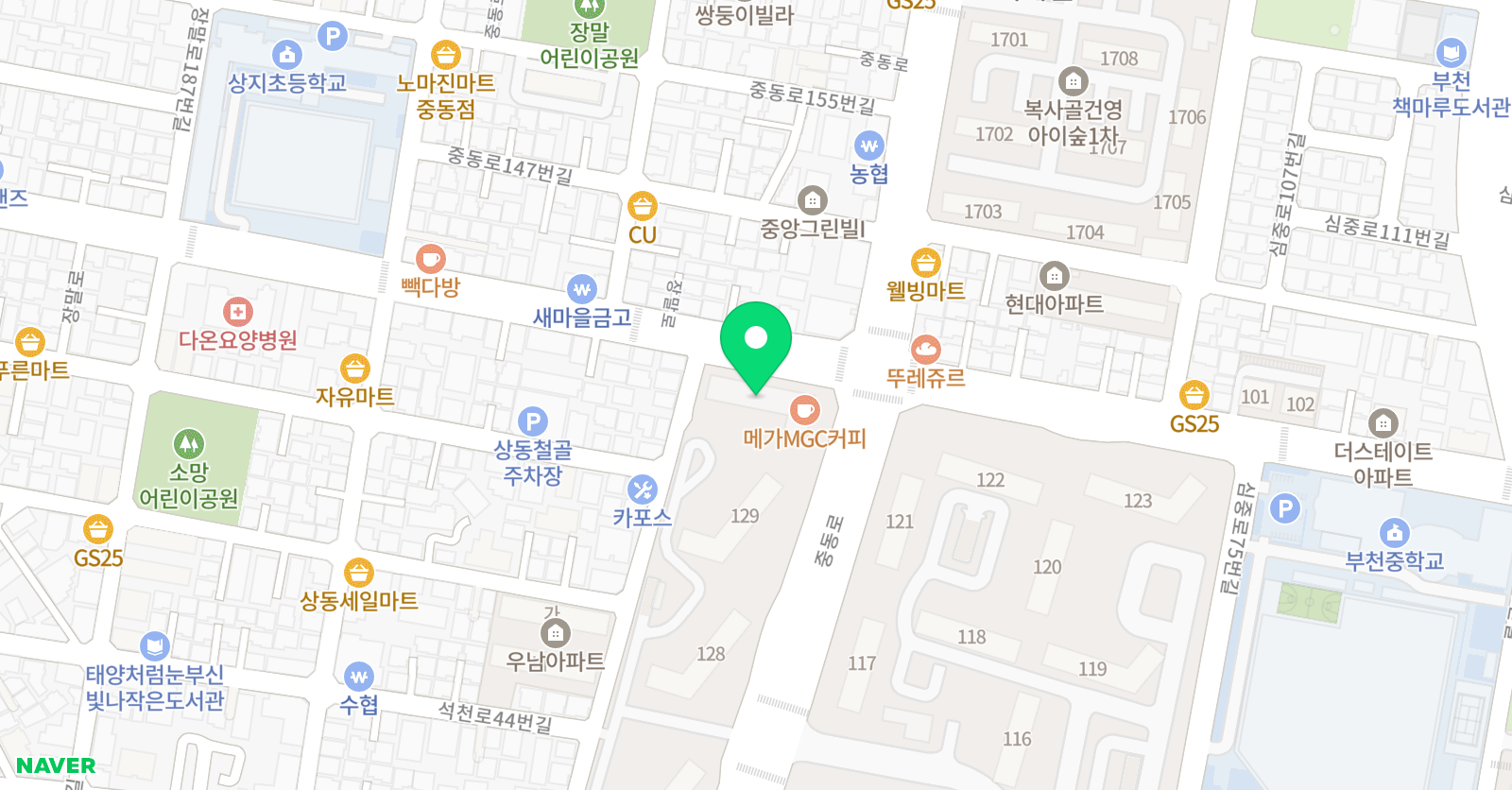 빨간펜 수학의달인 중동팰리스점 위치
