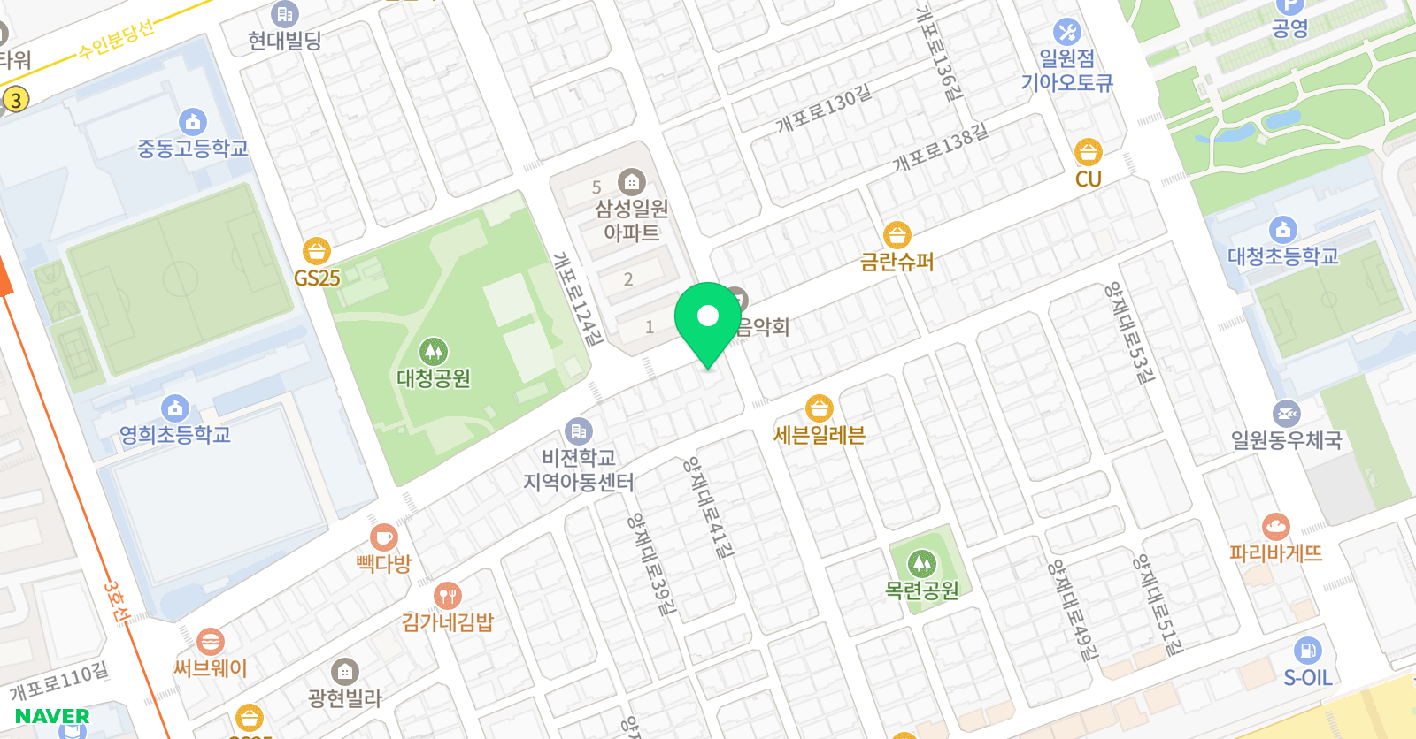 일원 열린학원 위치