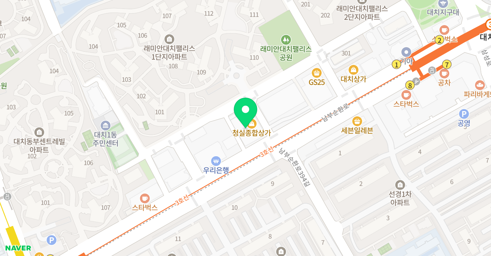 DYB최선 어학원 대치본원 위치