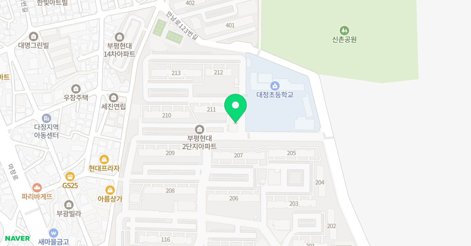 한솔플라톤 대정 누리샘교실 위치