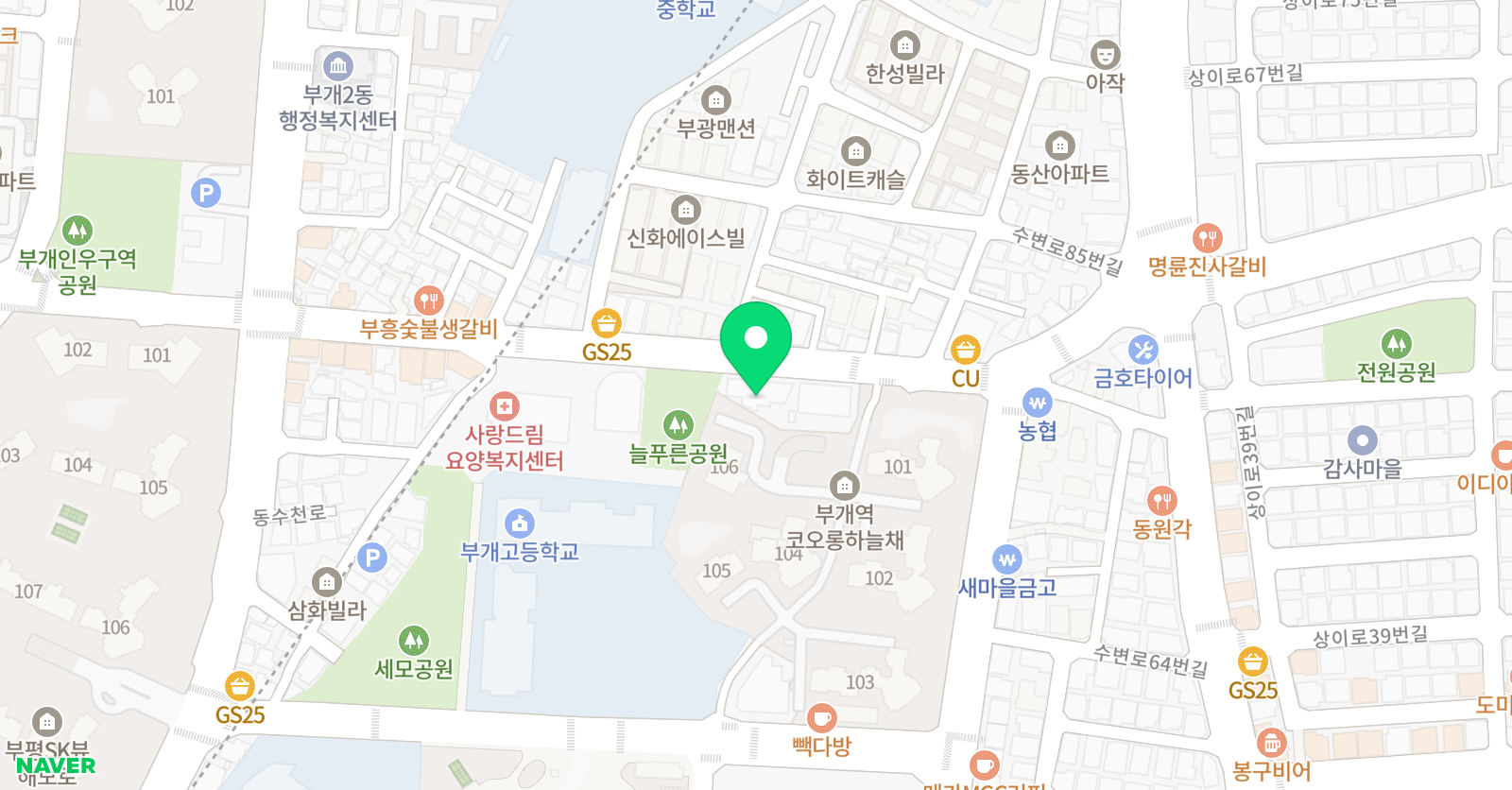 지엠 중고등전문 학원 위치