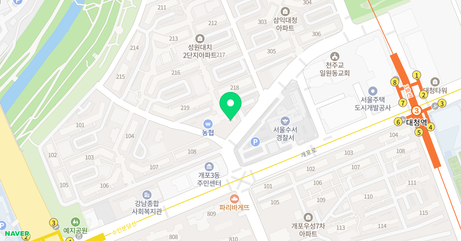 한빛 미술 위치