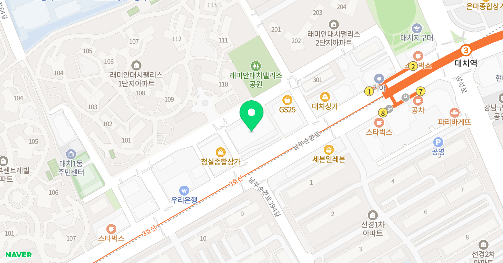 경희대백호 태권도 위치