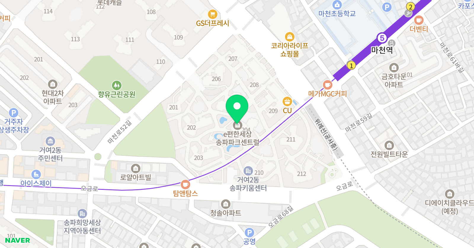 책읽는루브르아뜰리에 송파파크센터 위치